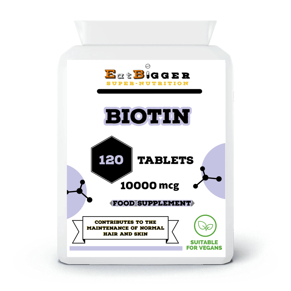 Biotin 10000 mcg 120 Tablets